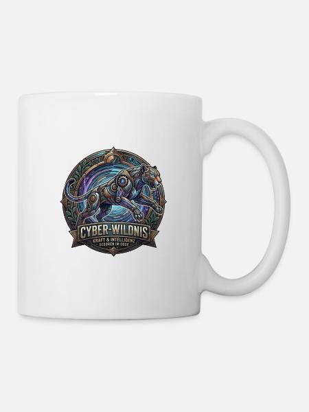 Cyber-Wildnis Panther - Tasse - Weiß
