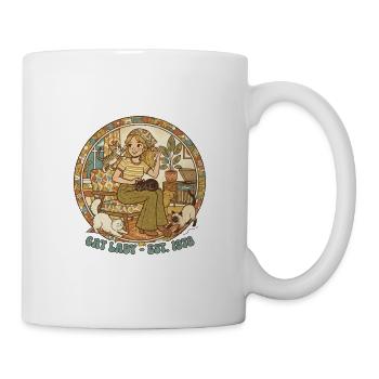 Cat Lady 1978 Retro Kreisdesign - Tasse - Weiß - Rechts