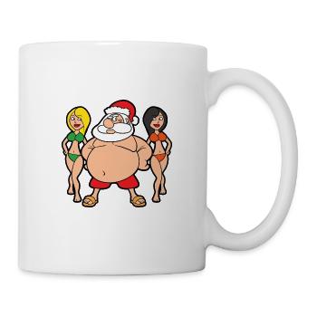 Lustiger Weihnachtsmann Santa Claus Weihnachten - Tasse - Weiß - Rechts