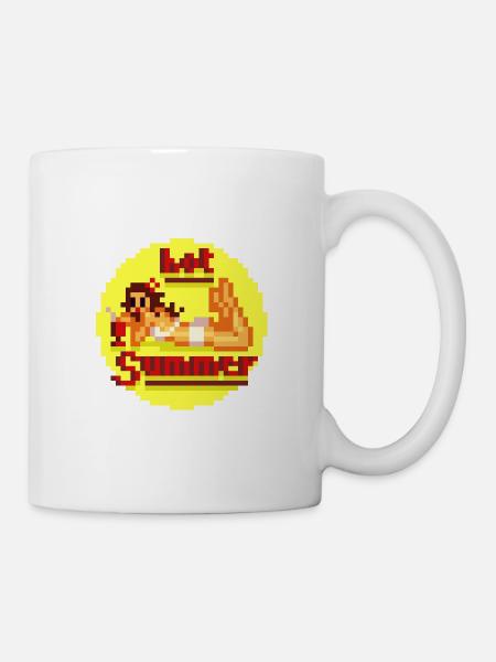 pixel pinup hot Summer - Tasse - Weiß