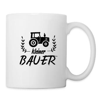 Kleiner Bauer mit Traktor - Tasse - Weiß - Rechts