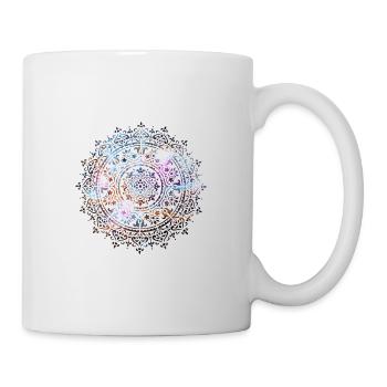 Beautiful mandala yoga shimmer motif - Mug - white - Right