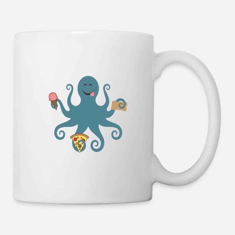 Snacktopus - eaten octopus - Mug - white