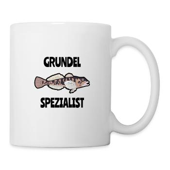Grundel Spezialist - Lustiges Geschenk für Angler - Tasse - Weiß - Rechts