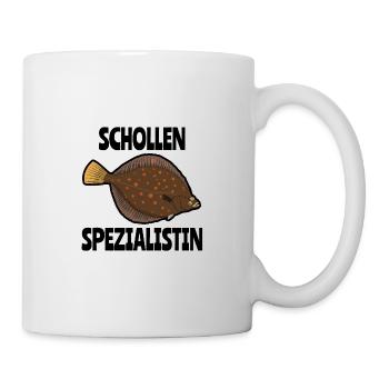 Schollen Spezialistin Anglerin Mädchen Geschenk - Tasse - Weiß - Rechts