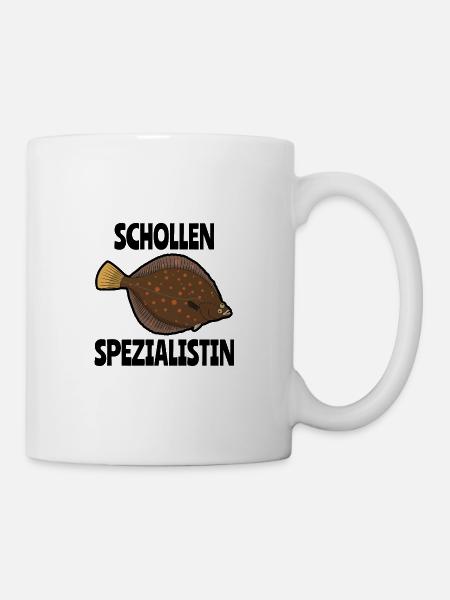 Schollen Spezialistin Anglerin Mädchen Geschenk - Tasse - Weiß
