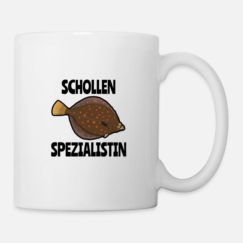 Schollen Spezialistin Anglerin Mädchen Geschenk - Tasse - Weiß