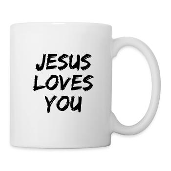 Jésus vous aime - Paroles chrétiennes - Mug blanc - blanc - Droite