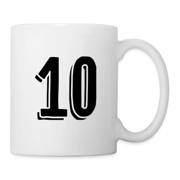 10 - Ten - Number - Mug - white - Right