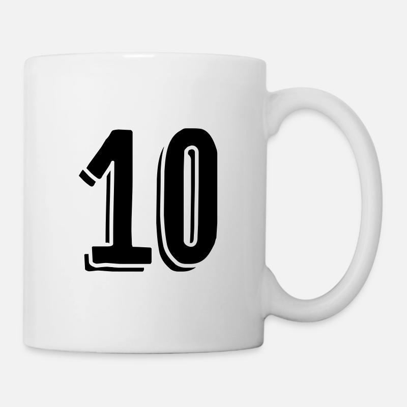 10 - Dix - Nombre - Mug blanc - blanc