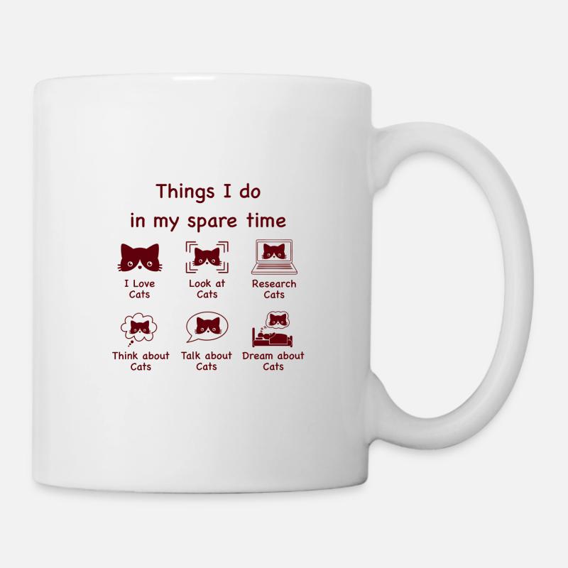 Cats, cats, cats (brown) - Mug - white