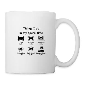 Katzen, Katzen, Katzen (schwarz) - Tasse - Weiß - Rechts