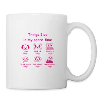 Amoureux des chiens (rose) - Mug blanc - blanc - Droite