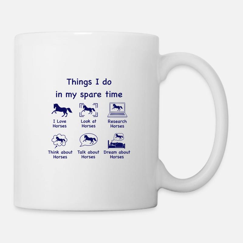 Horse lovers (blue) - Mug - white