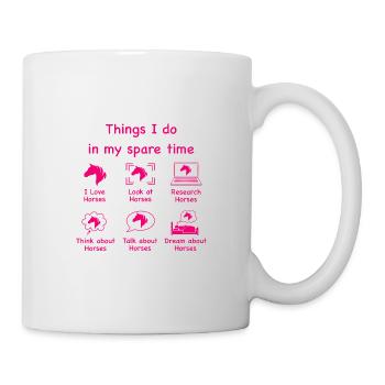 Amateurs de chevaux (rose) - Mug blanc - blanc - Droite