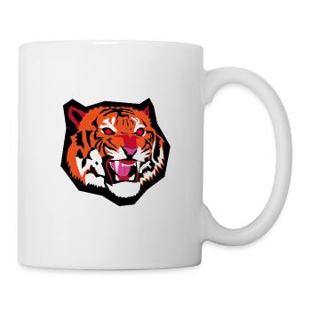 Tigerkopf - Tasse - Weiß - Rechts
