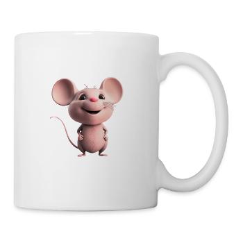 süsse fröhliche Maus - Tasse - Weiß - Rechts