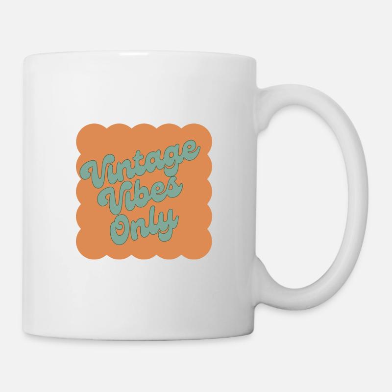 Vintage Vibes Only - 70er - Tasse - Weiß