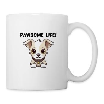 Pawsome Life! - Süßer Welpe - Süßer Hund - Tasse - Weiß - Rechts