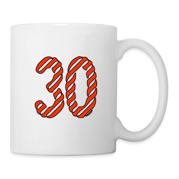30. 30 ANS. 30e ANNIVERSAIRE. ANNIVERSAIRE 30 ANS. - Mug blanc - blanc - Droite