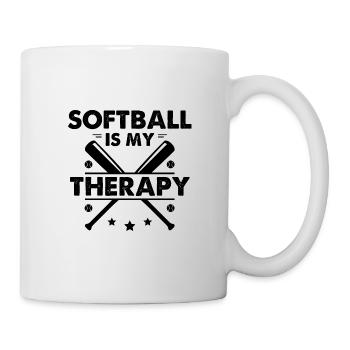 Le softball est ma thérapie - Mug blanc - blanc - Droite