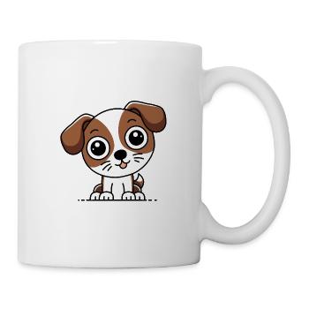Süßer Chibi-Hund | Niedliches Cartoon-Hund-Design - Tasse - Weiß - Rechts