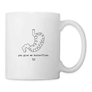 You give me butterflies – Line Art - Tasse - Weiß - Rechts