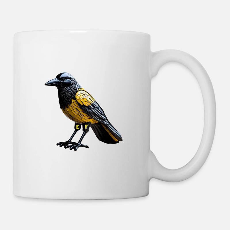 Vogeldesign-Uhr in kräftigen Farben - Tasse - Weiß