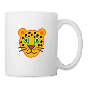 Illustration de visage de léopard mignon - Mug blanc - blanc - Droite