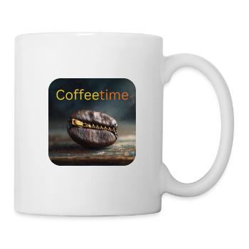 Coffeetime Kaffeebohne mit Reißverschluss - Tasse - Weiß - Rechts