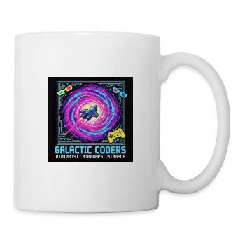 Galaktische Coders Neon Pixel - Tasse - Weiß - Rechts