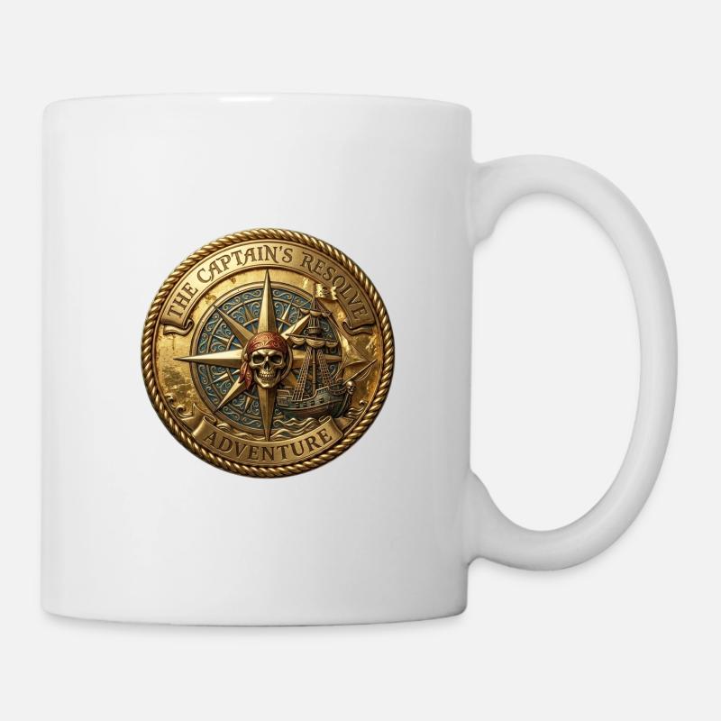 « Pièce de pirate ancienne ancienne »). - Mug blanc - blanc