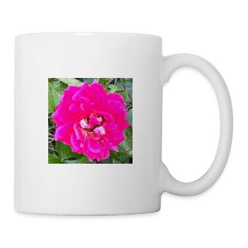 Rosa Rosenblüte - Tasse - Weiß - Rechts