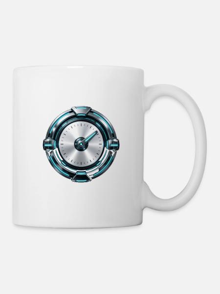 Tacho Cyan Silber - Tasse - Weiß