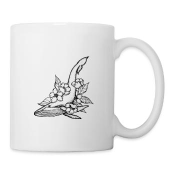 Blue whale and flowers - Mug - white - Right