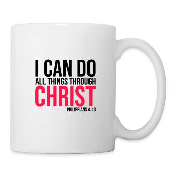 Gift - Jesus shirt with saying Philippians 4, 13 - Mug - white - Right