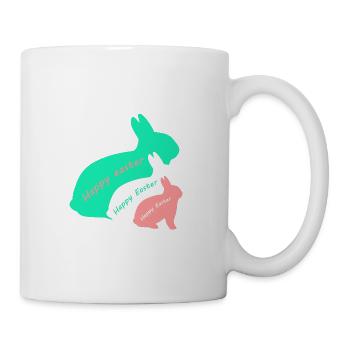 Happy Easter - three rabbits - Mug - white - Right