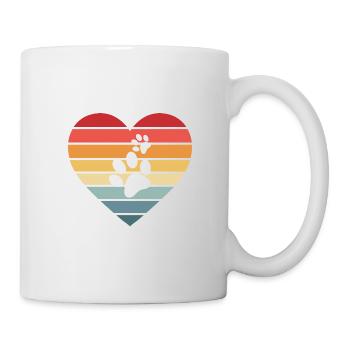 Les chiens laissent des empreintes de patte sur nos coeurs - Mug blanc - blanc - Droite