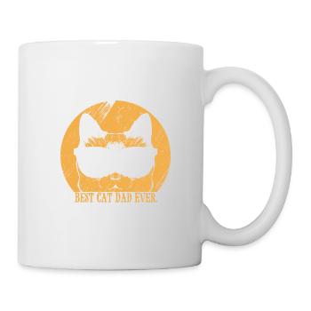 Best Cat Dad Ever Vintage Father's Day Gift - Mug - white - Right
