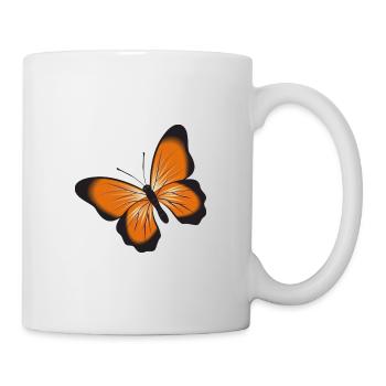 Orange butterfly - Mug - white - Right