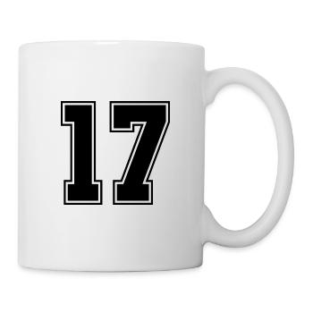 17 nombre de maillots - Mug blanc - blanc - Droite
