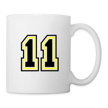 11 symbole de nombre - Mug blanc - blanc - Droite
