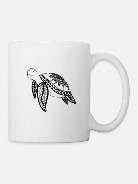 Schildkröte Blume - Tasse - Weiß