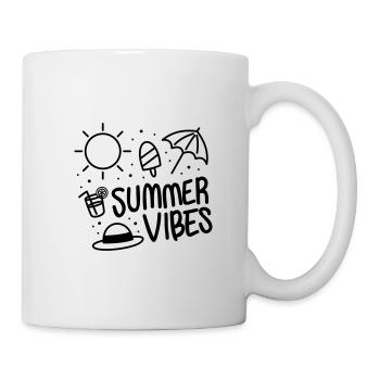SOMMER AUSSTRAHLUNG HUT REISEN SONNE SCHIRM MOTIV - Tasse - Weiß - Rechts