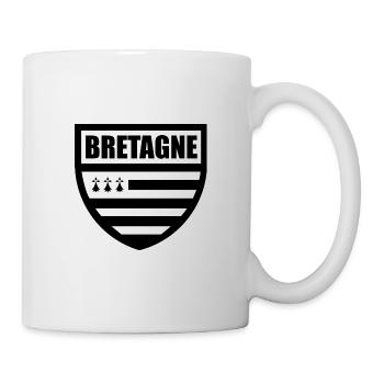 Brittany Breizh BZH flag coat of arms - Mug - white - Right