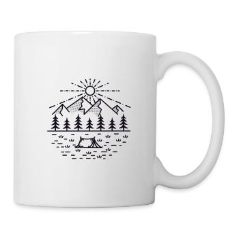 Monoline mountain landscape (day/black) - Mug - white - Right