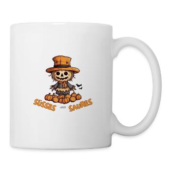 Süßes oder Saueres Halloween Vogelscheuche - Tasse - Weiß - Rechts