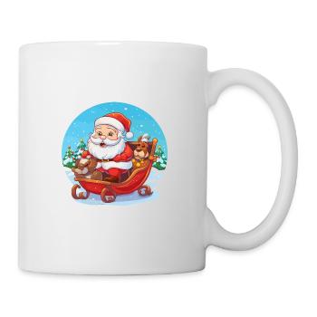 Cute Santa Claus on a sleigh - Mug - white - Right