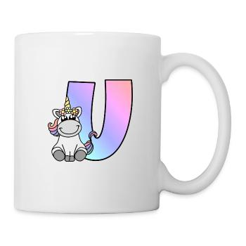 Einhorn Buchstabe U - Tasse - Weiß - Rechts