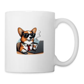 Office Corgi Design - Tasse - Weiß - Rechts